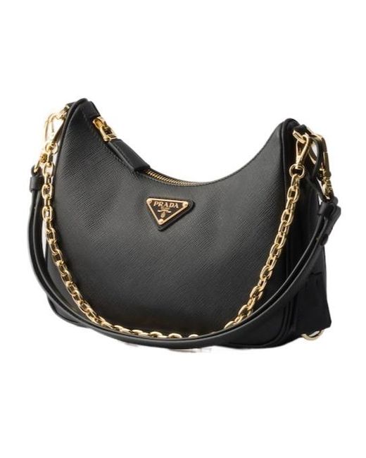 Prada Black Re-Edition Saffiano Leather Mini-Bag