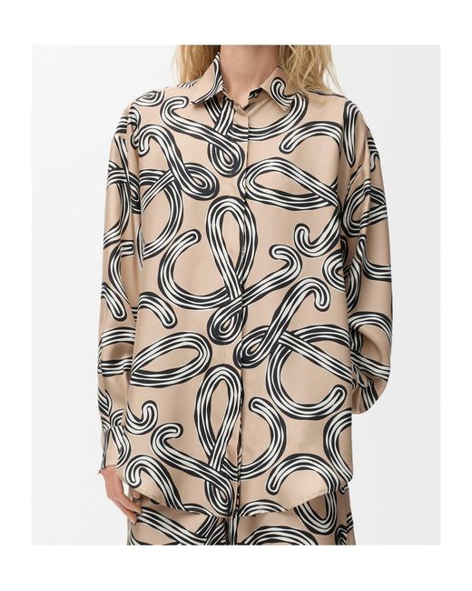 Loewe White Anagram-Print Relaxed-Fit Shirt