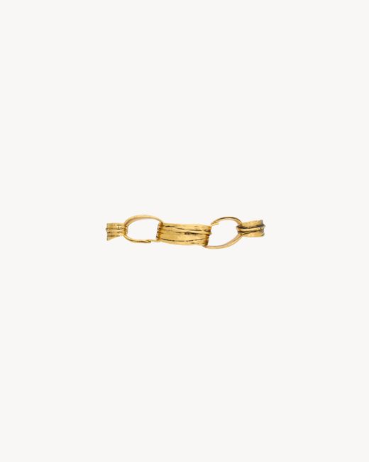 Saint Laurent Metallic Bracelet Chaîne Feuille En Métal