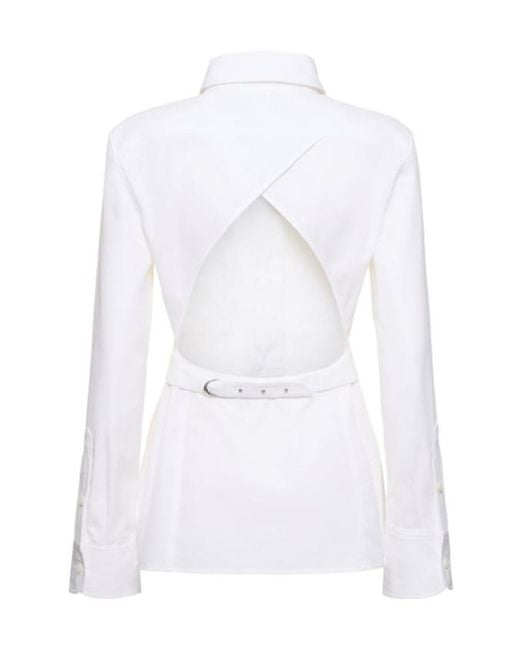 Jacquemus White La Chemise De Costume Bare-Back Shirt