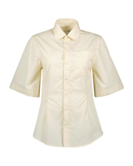 AMI White Ami Mustard Short Sleeve Shirt
