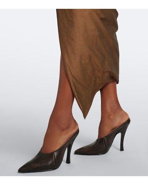 Vivienne Westwood Brown Panther Gathered Cotton-Blend Midi Skirt