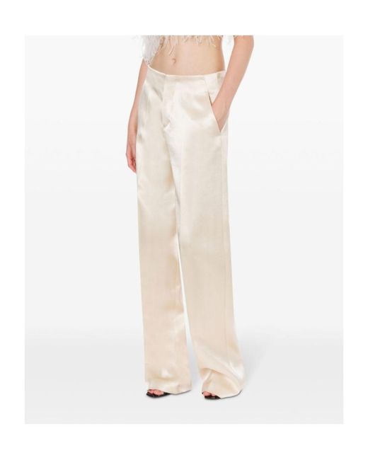 Philosophy Di Lorenzo Serafini White Satin Pleated Trousers