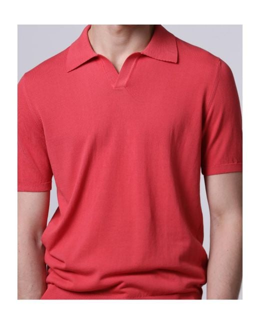 Roberto Collina Red Short-Sleeved Polo Shirt for men