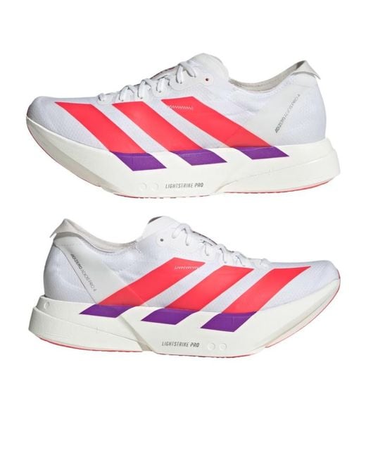 Adidas Pink Adizero Adios Pro 4 Sneakers for men