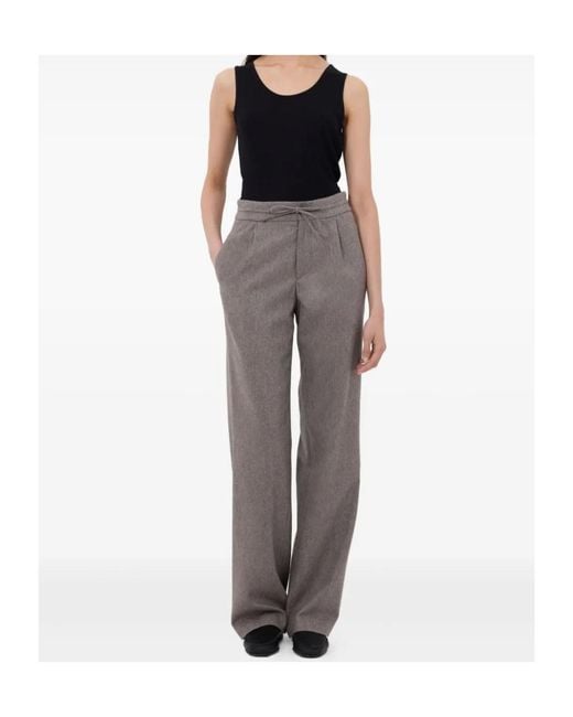 Loulou de Saison Gray Lace-Up Casual Pants