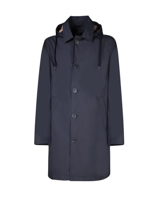 Herno Blue Hooded Casual Jacket for men
