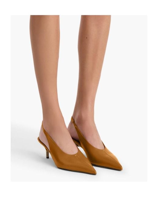 Khaite Brown Bella Low Slingback Pumps