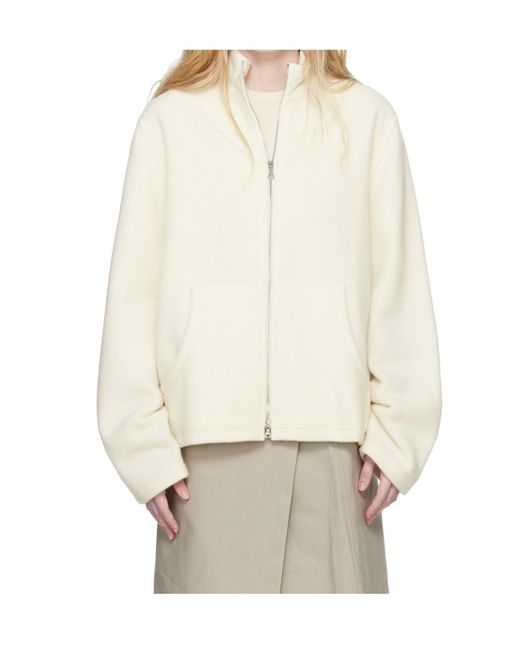 Rier White Fleece Full-Zip Jacket