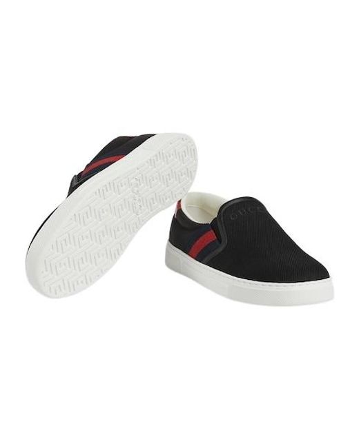 Gucci Black Ace Slip-On Sneaker, Fabric for men