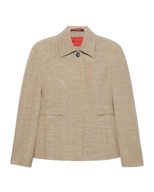 MAX&Co. Natural Slim-Fit Slubby Grisaille Jacket
