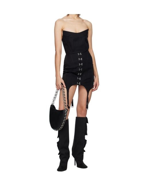 Dion Lee Black Embossed Off-Shoulder Bustier