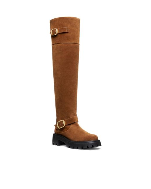 Stuart Weitzman Brown 50Mm Emerson Moto Boots