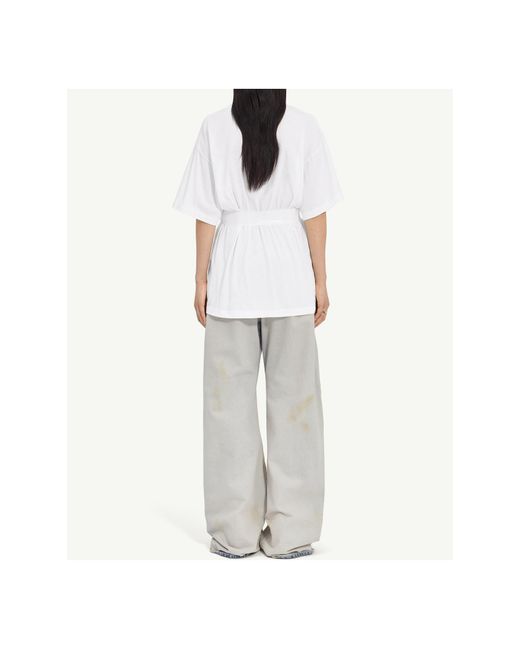 MM6 by Maison Margiela White Taped Jersey T-Shirt