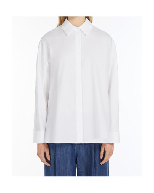 Max Mara White 'S Conero Buttoned Long-Sleeved Oxford Shirt