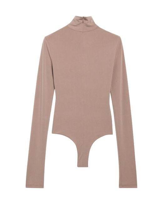 ANDAMANE Pink Turtleneck Bodysuit