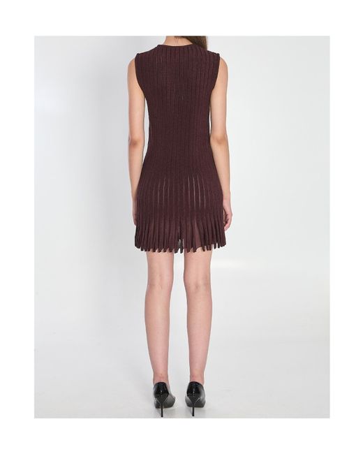 Alaïa Purple Terry Stripe Mini Dress