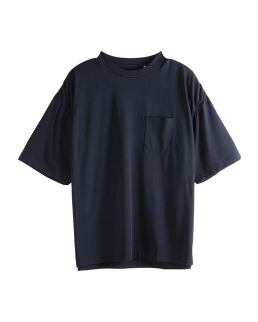Nanamica Blue Crew Neck Pocket T-Shirt for men