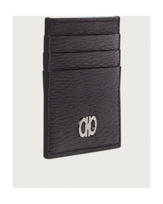Ferragamo Black Ferragamo Gancini Colour-Block Effect Cardholder for men
