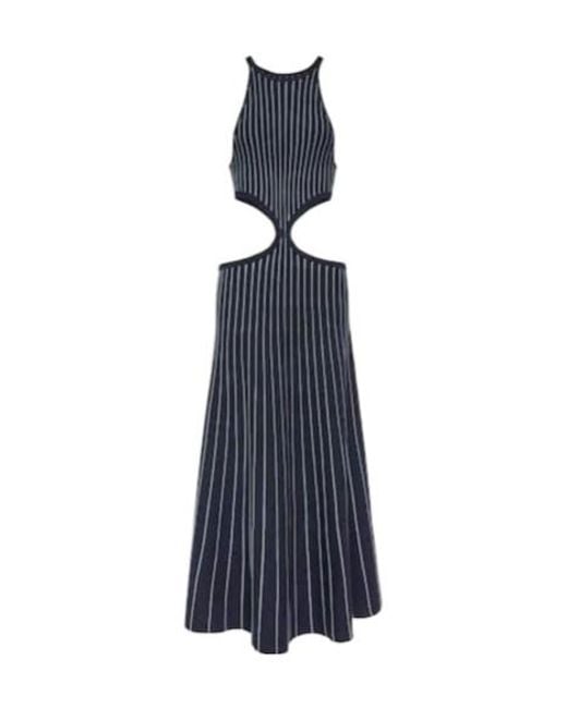 Gabriela Hearst Blue Striped Hollow Dress