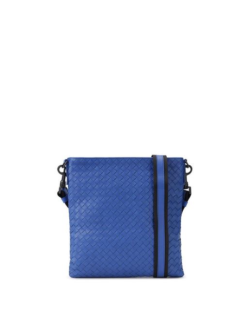 Bottega Veneta Blue Knitted Cross-Body Bag for men