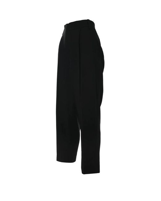 Vince Black Drapey Cropped-Leg Trousers