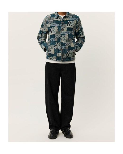 Les Deux Green Ian Jacquard Long-Sleeved Jacket for men