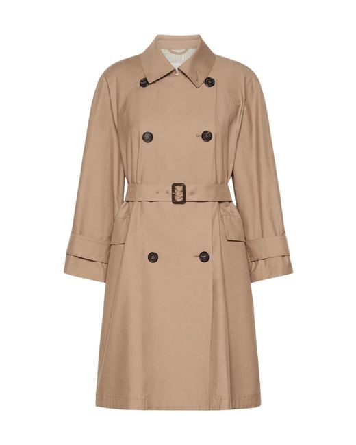 Max Mara Natural Collared Long-Sleeved Coat