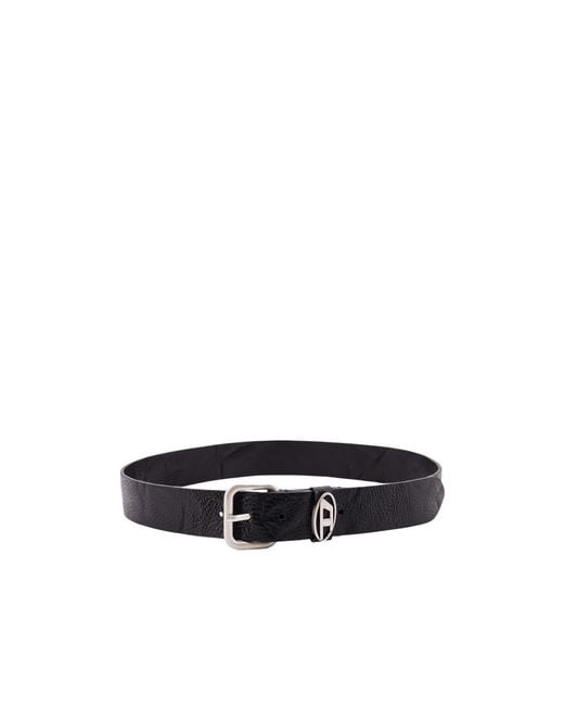 DIESEL White B-1Dr Oval D Loop Belt for men