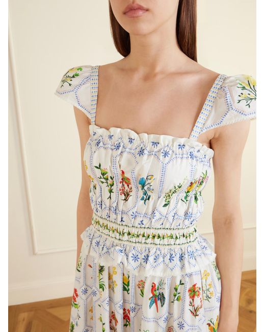 Farm Rio White Floral Dress