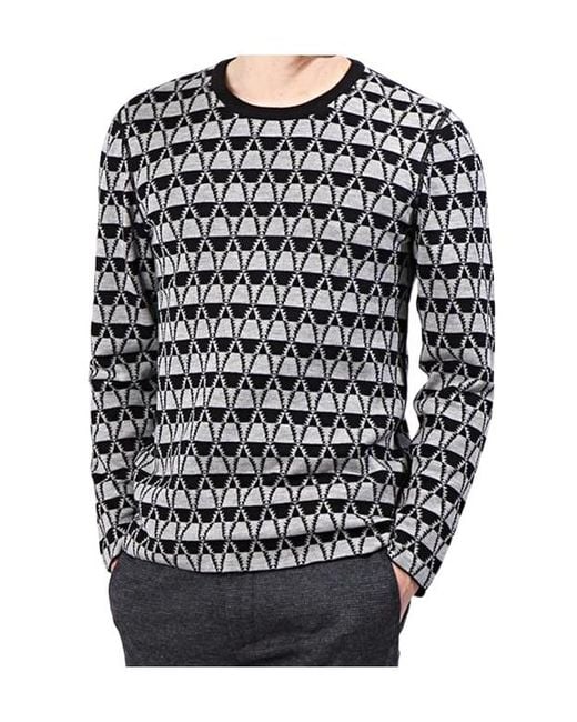 Lanvin Multicolor Jacquard Crewneck Sweater for men