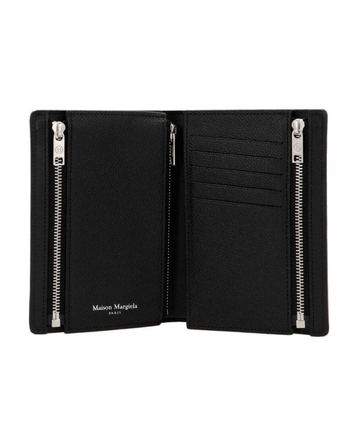 Maison Margiela Black Four-Stitch Motif Wallet for men