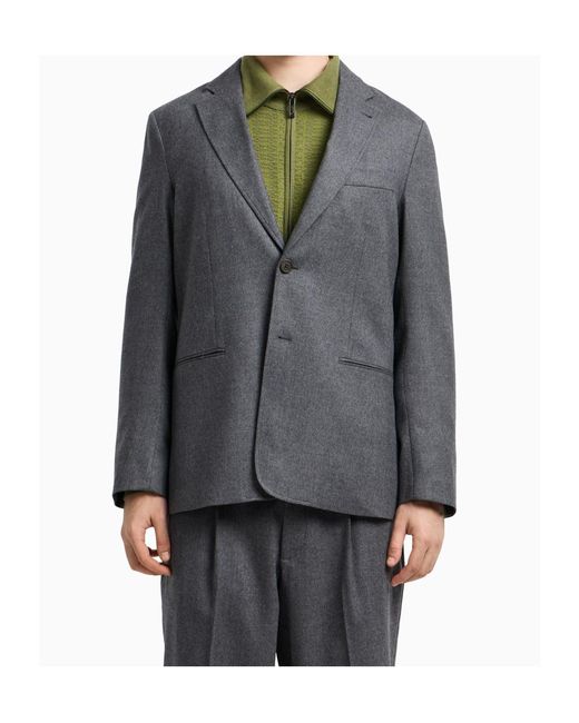 Emporio Armani Gray Single Breasted Tailored Jacket for men