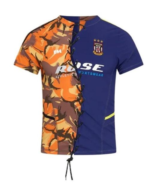 Martine Rose Blue Lace-Up T-Shirt for men