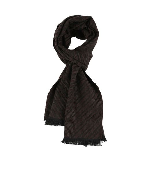 Emporio Armani Black Herringbone Scarf for men