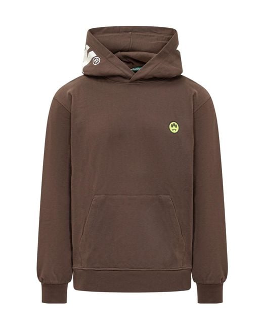 Barrow Brown Logo Printed Hoodie for men
