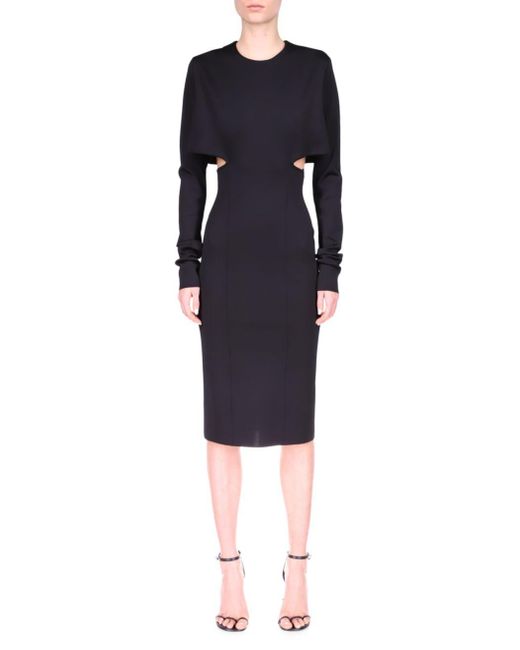 Givenchy Blue Cut-Out Punto Milano Midi Dress