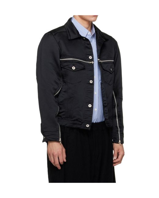 Comme des Garçons Black Zip-Detail Button-Up Jacket for men