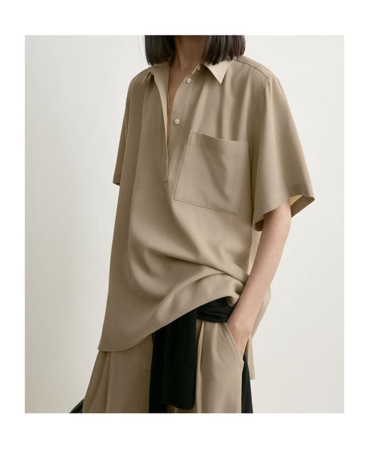Totême Natural Short-Sleeved Polo Shirt