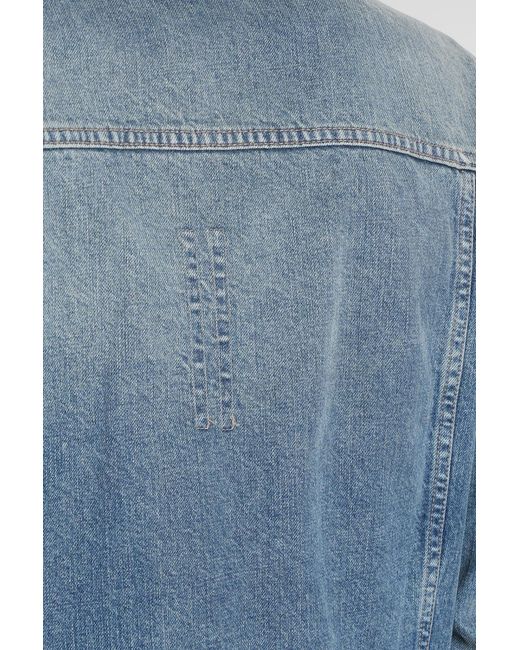 Rick Owens Blue Distressed Trucker Denim Jackets for men