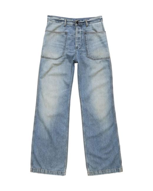 Acne Blue Denim Trousers for men