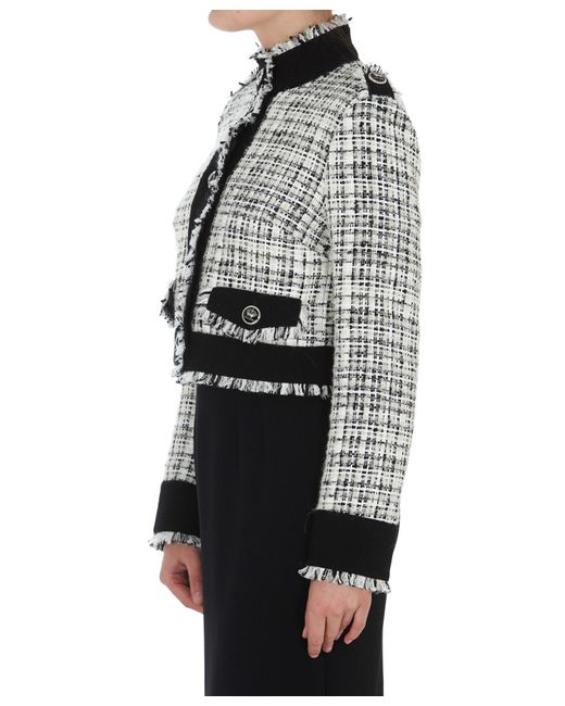 Dolce & Gabbana Black Cropped Tweed Jacket