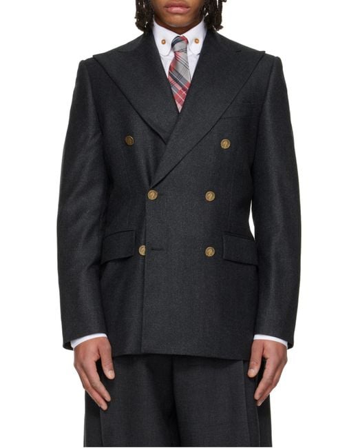 Vivienne Westwood Black Double-Breasted Tailored Blazer for men