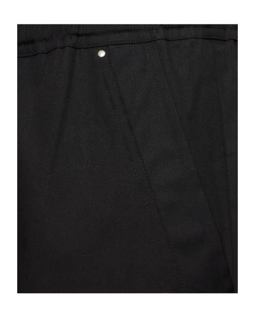 Rick Owens Black Wide Belas Cotton Pants for men