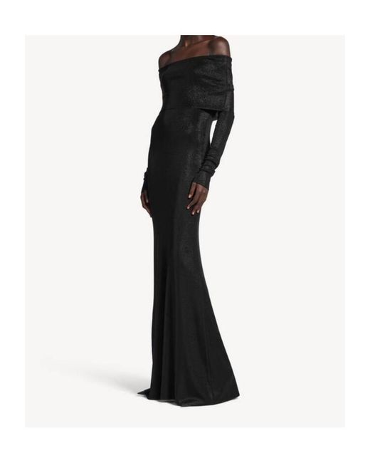 Balenciaga Black Off-The-Shoulder Maxi Dress
