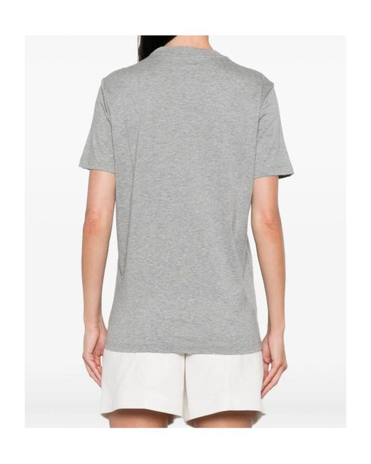 Prada Gray Logo-Patch T-Shirt