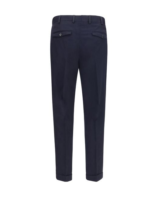 Pt Pantaloni Blue Straight-Leg Casual Trousers for men