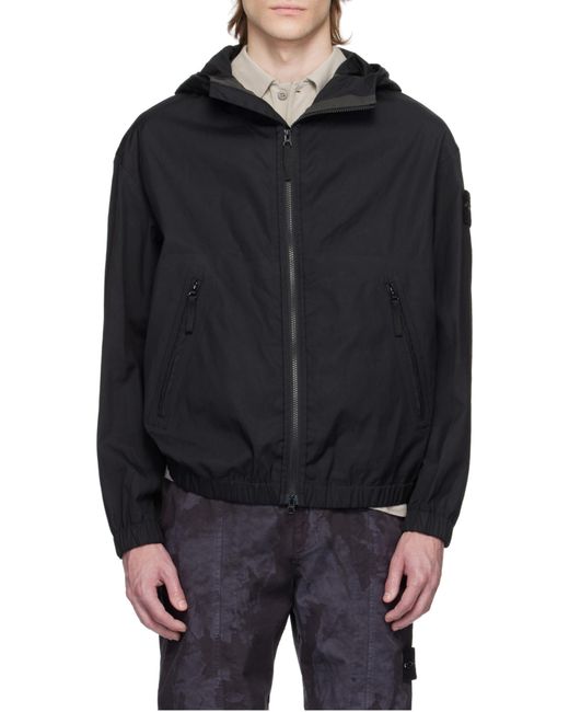 Stone Island Blue Watro-Tc Hooded Jacket for men