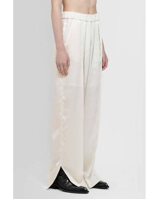 Jil Sander White Straight-Leg Side Slits Trousers