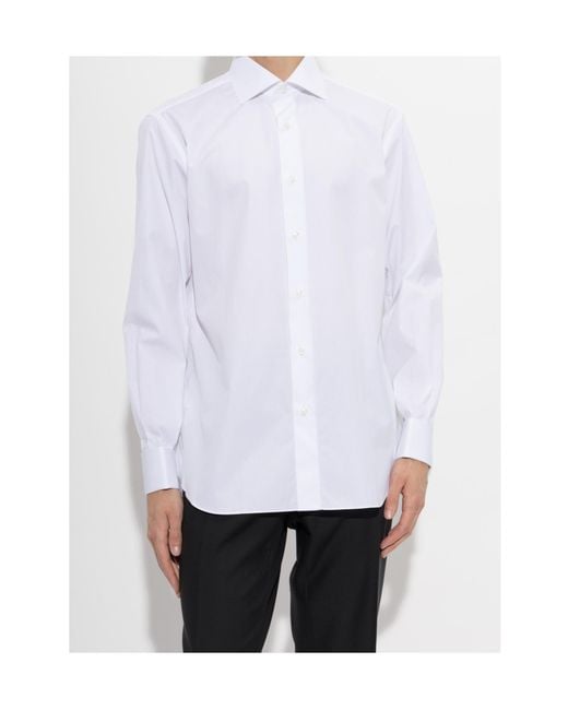 Brioni White Long-Sleeved Shirt for men